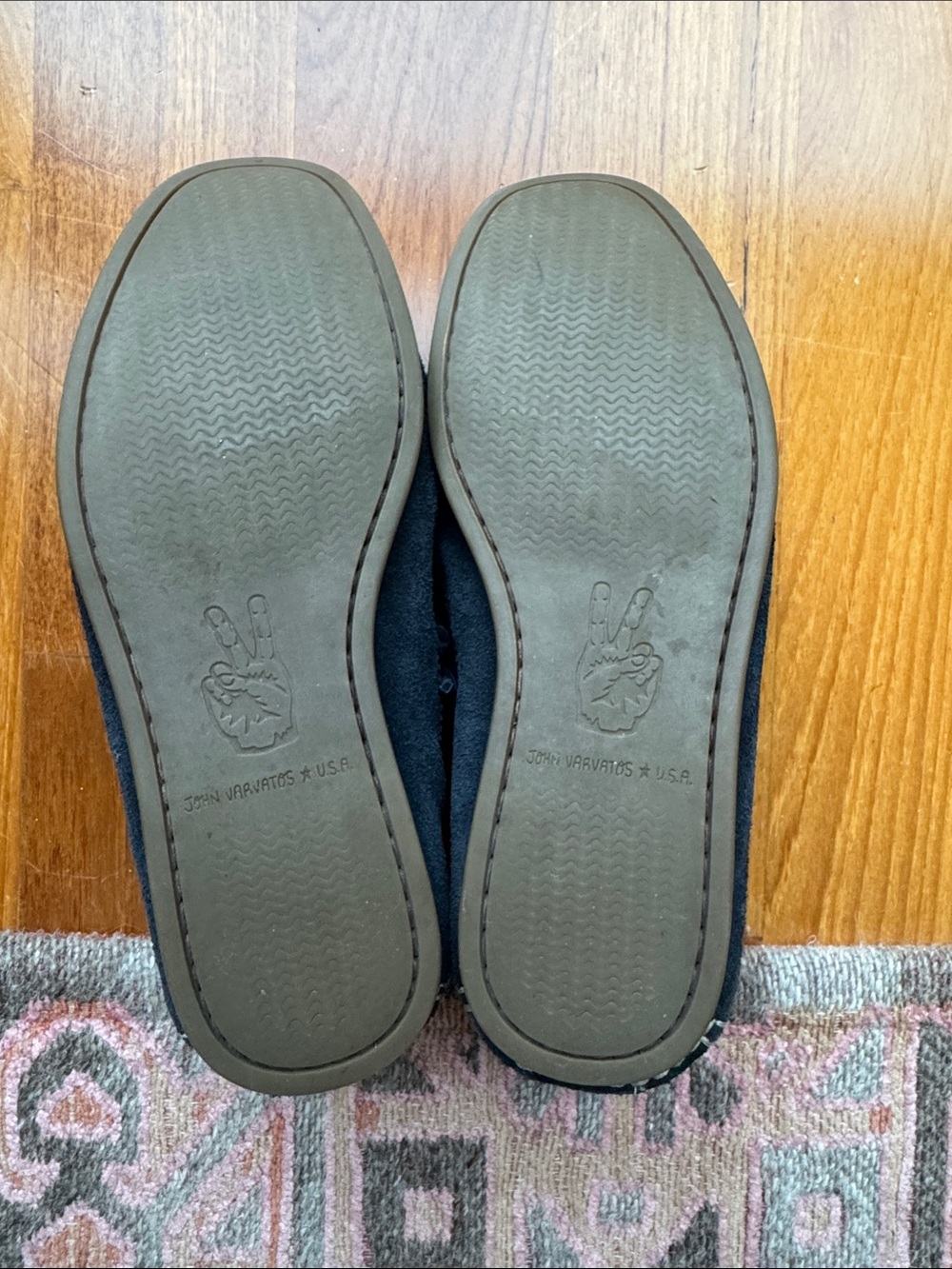 John Varvatos Men's Suede Boat Shoes - Navy Blue - Picture 8 of 8